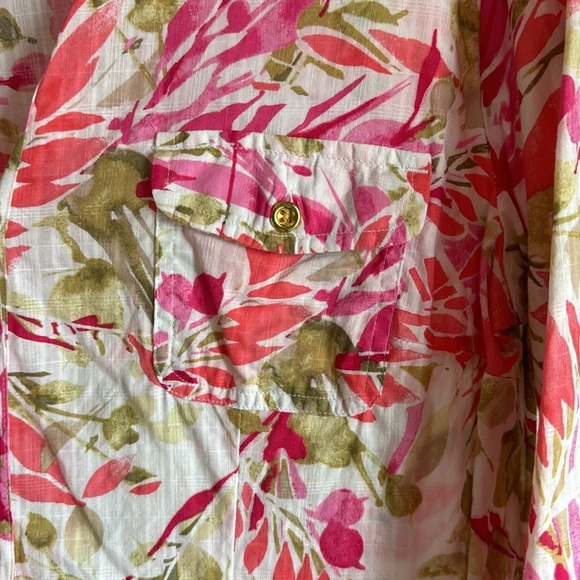 🌹Pretty Karen Scott 3/4 sleeve Button down top  Size L 🌹 - Picture 3 of 9